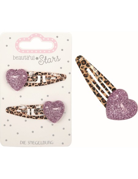 Metalen haarclips hartje set van 2 - Beautiful Stars