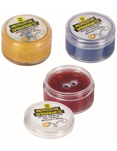 Stuiterende klei metallic met oogjes -  Wild + Cool