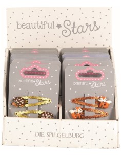 Metalen haarclips Hertje Egel of Vos set van 2