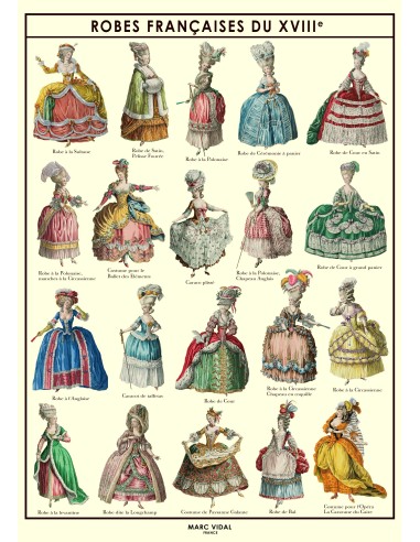Marc Vidal - Poster Robes Françaises du XVIIIe in kartonnen koker