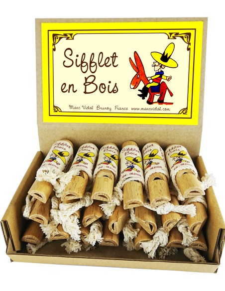 Marc Vidal - 105 - Houten fluitje 7,5 cm in display