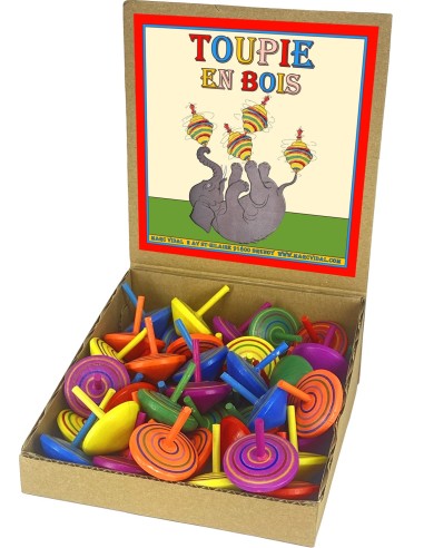 Marc Vidal - 185 - houten tol 6 kleuren in display