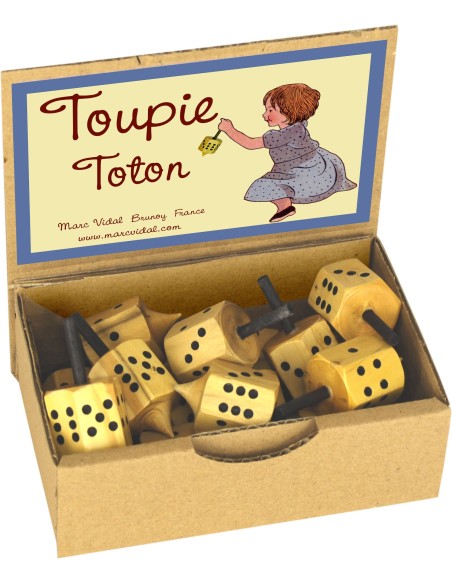 Marc Vidal - 976 - Toupie Toton - tol dobbelsteen buxus in display