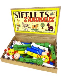 Marc Vidal - 189 - Sifflets Z'animaux - Houten fluitje 3 designs