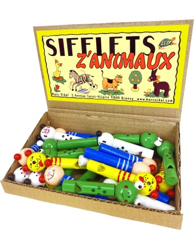 Marc Vidal - 189 - Sifflets Z'animaux - Houten fluitje 3 designs