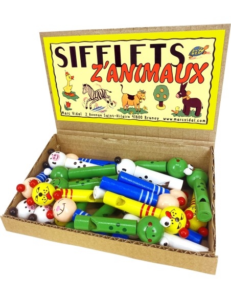 Marc Vidal - 189 - Sifflets Z'animaux - Houten fluitje 3 designs