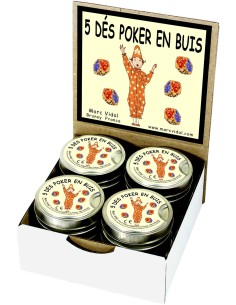 Marc Vidal - 380 - 5 houten poker dobbelstenen buxus