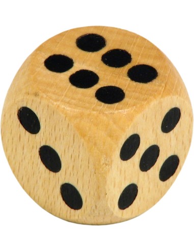 Marc Vidal - 606 -  Grote houten dobbelsteen 4 cm