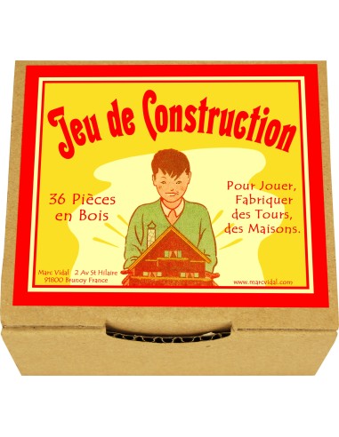 Marc Vidal - 335 - Jeu de Construction houten bouwspel 36 plankjes