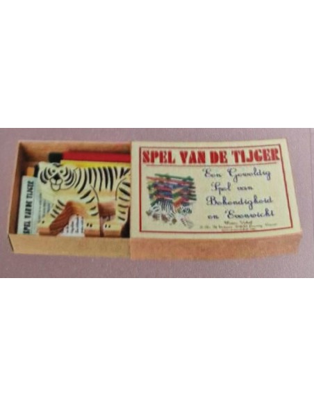 Marc Vidal - Spel van de Tijger mini houten evenwichtspel NL