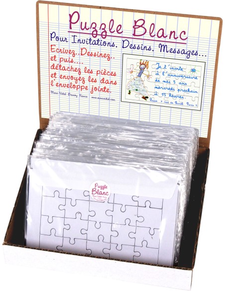 Marc Vidal - Ansichtkaart blanco puzzel 2 stukjes met envelop om zelf in te kleuren