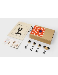 Loggos Set XL - 70 Loggos beukenhout naturel + 5 Y blokken
