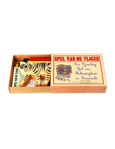 Marc Vidal - Spel van de Tijger mini houten evenwichtspel NL