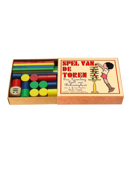Marc Vidal -  Spel van de Toren - mini houten stapelspel NL