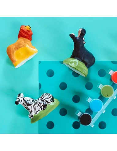 Mako Moulages - Wilde dieren zebra leeuw nijlpaard 3 mallen set voor sneldrogend gips - pakket M
