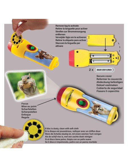 Brainstorm - Funny Animals Torch and Projector - zaklamp grappige dieren