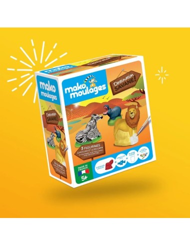 Mako Moulages - Assortiment 2 wilde dieren + 2 zeedieren + 2 bosdieren
