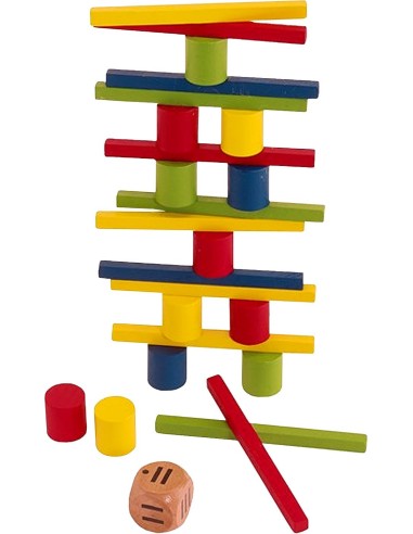 Marc Vidal -  Spel van de Toren - mini houten stapelspel NL