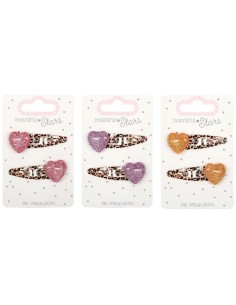 Metalen haarclips hartje set van 2 - Beautiful Stars 2