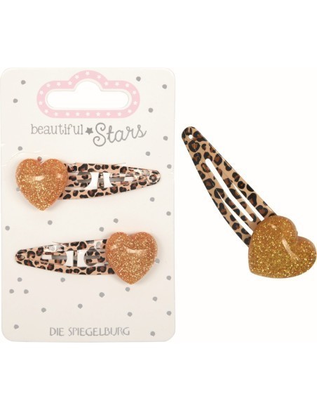 Metalen haarclips hartje set van 2 - Beautiful Stars