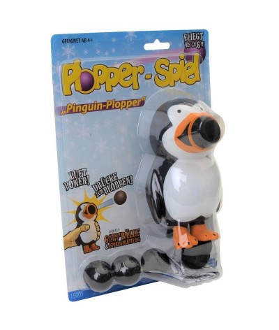 Plopper pinguin, incl. 6 balletjes
