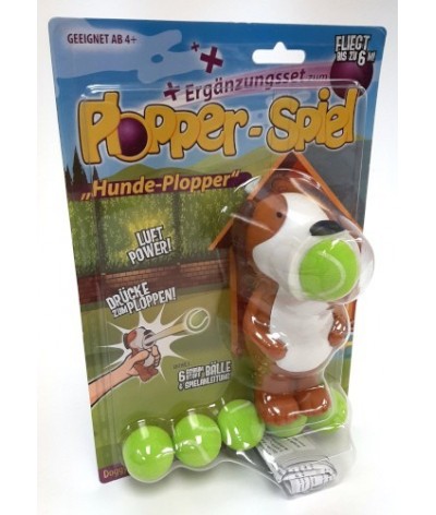 Plopper Hond,  incl. 6 balletjes 2