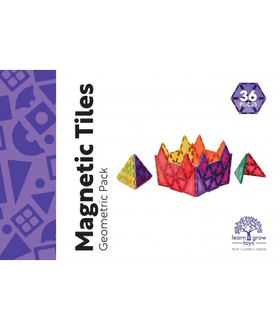 Learn & Grow Toys -  Magnetic Tiles - Geometry Pack (36 Piece)