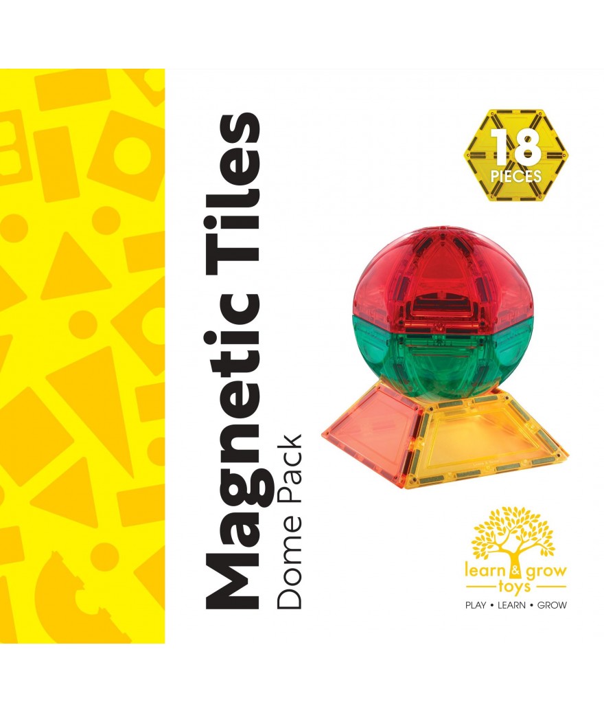 Learn & Grow Toys - Magnetic Tiles - Dome Pack (18 Piece)