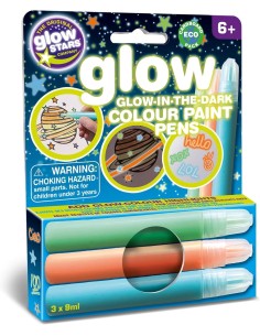 Brainstorm Toys Glow-in-the-Dark Colour Pens – drie gekleurde glow verfstiften